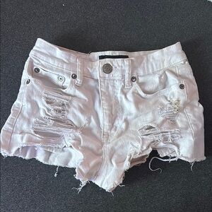 White aeropostale vintage high rise shorty shorts 00